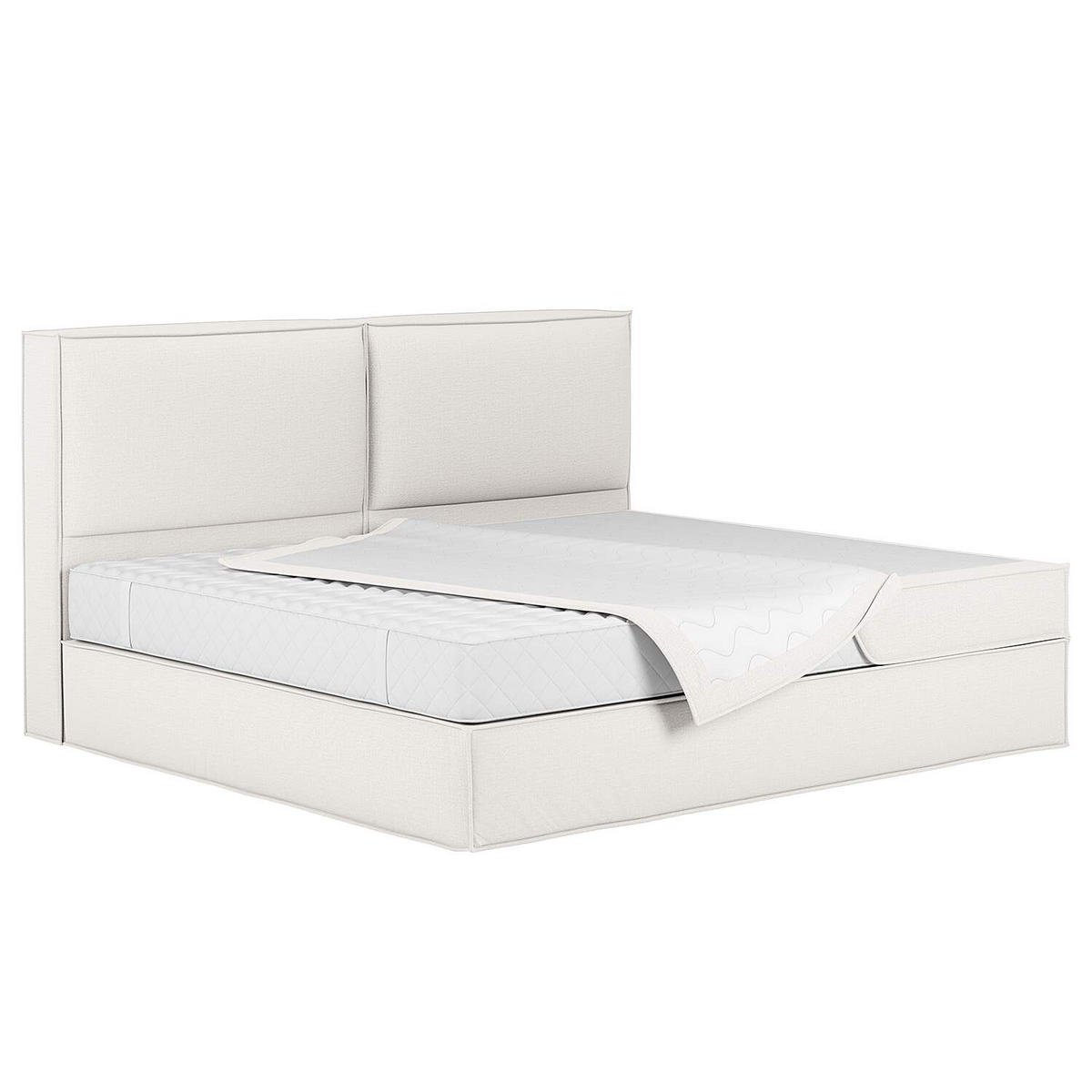 BOXSPRINGBETT 240/200 cm  in Creme  - Creme, Design, Textil (240/200cm) - home24