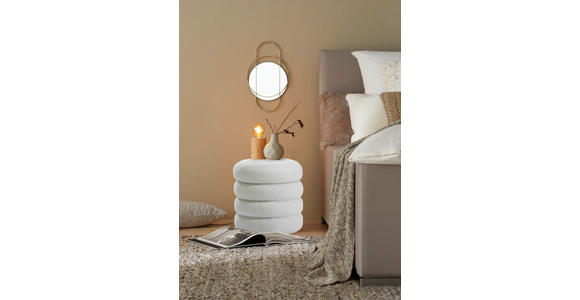 HOCKER in Textil Weiß  - Hellgrau/Weiß, Trend, Textil (41/42/41cm) - Xora