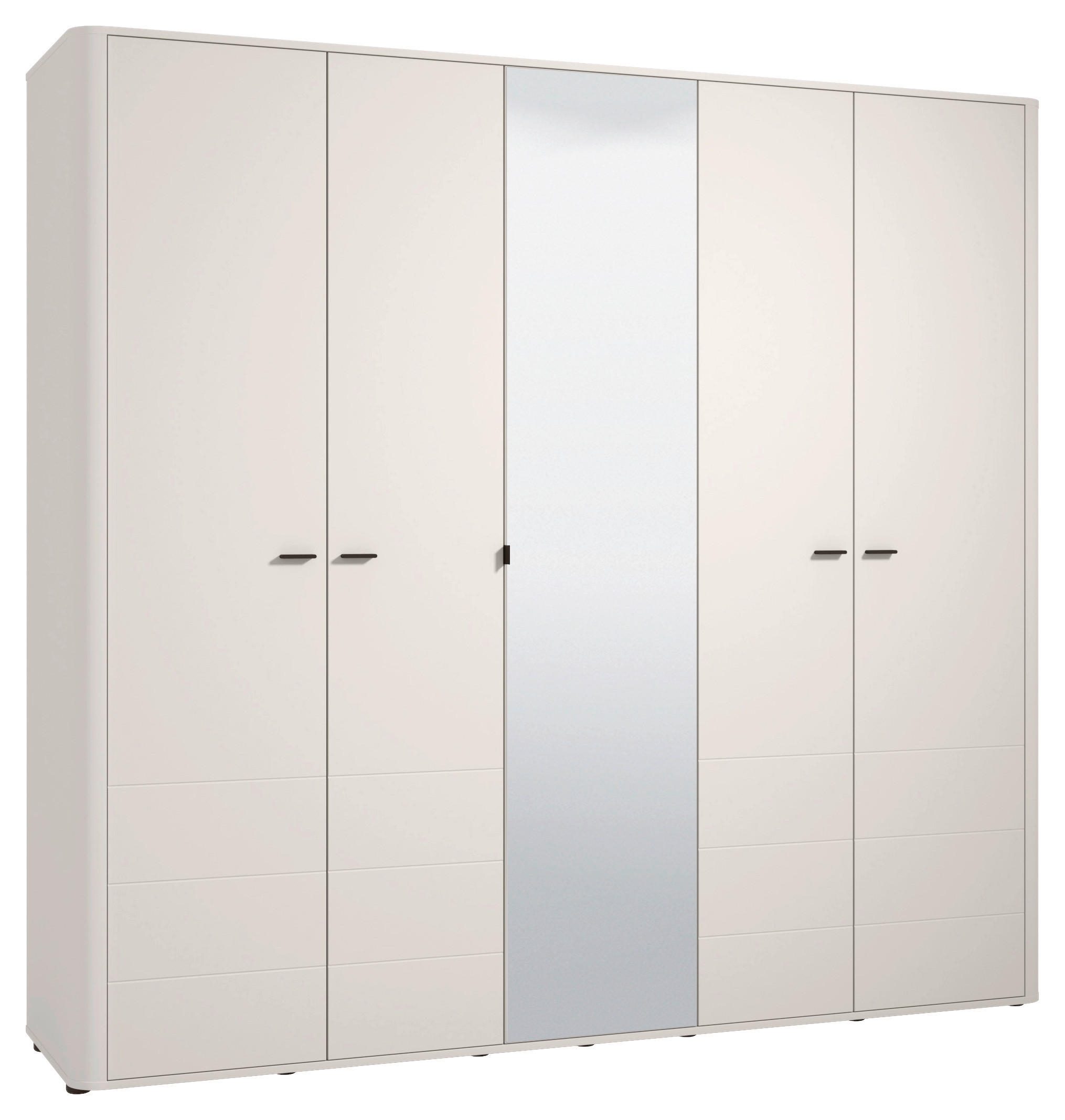 DREHTÜRENSCHRANK 224,5/210,5/56 cm,  in Kaschmir, 5-türig  - Kaschmir/Schwarz, Basics, Holzwerkstoff/Kunststoff (224,5/210,5/56cm) - MID.YOU