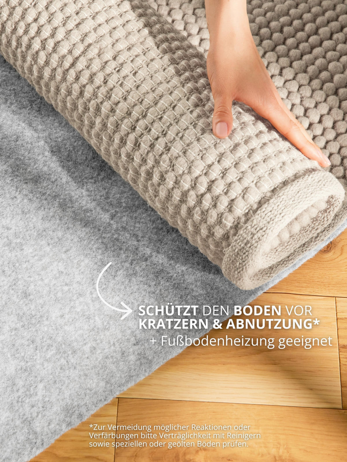 UNTERLAGSMATTE  - Hellgrau, Basics, Textil (100cm) - Hanse Home