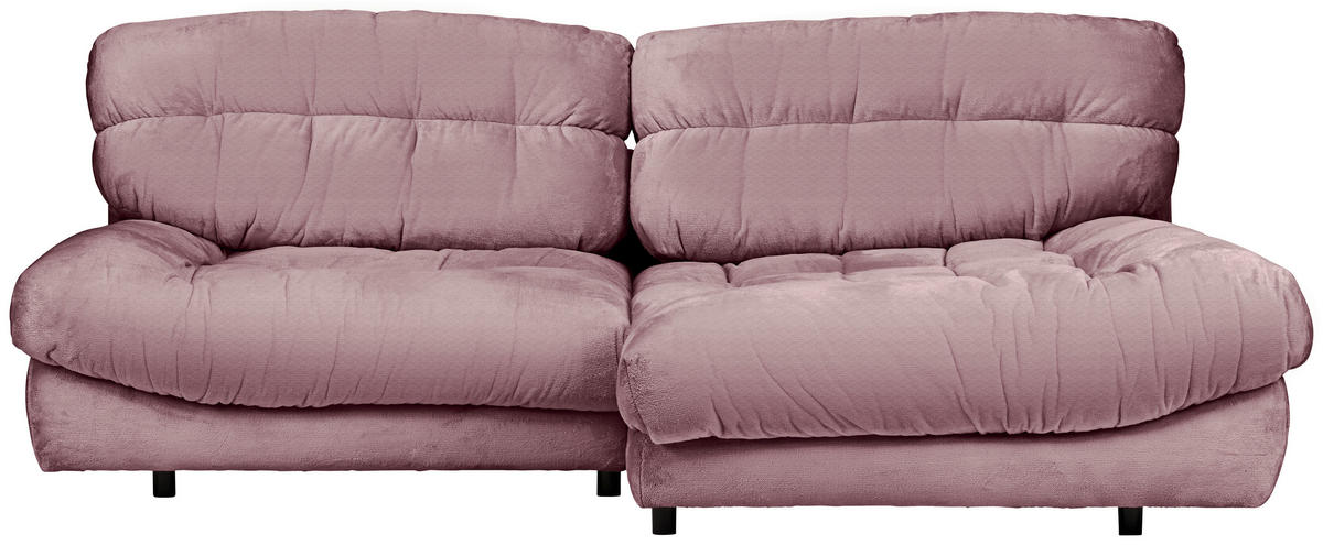 HÖRNSOFFA i plysch rosa  - svart/rosa, Klassisk, textil/plast (265/170cm) - MID.YOU