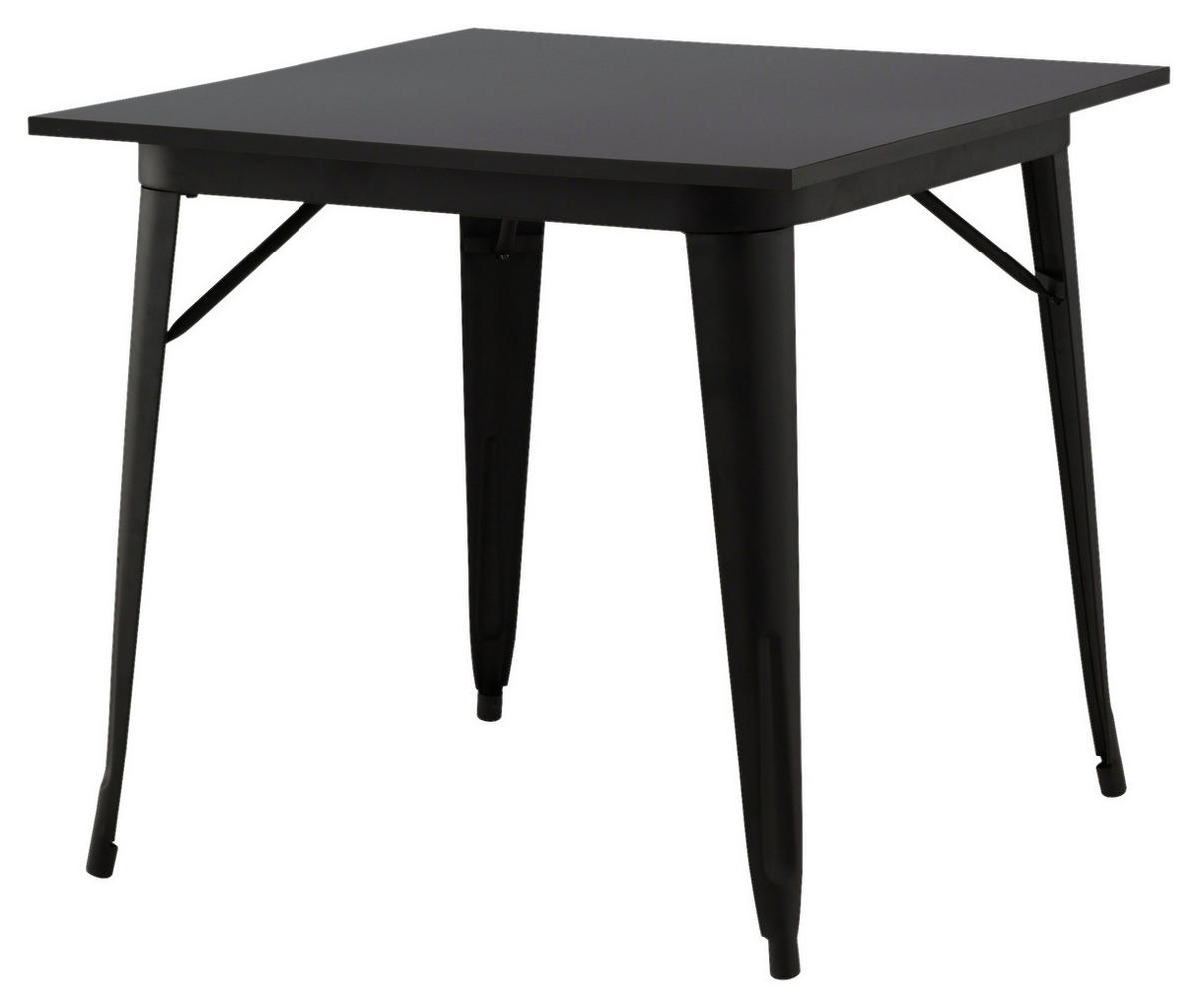 ESSTISCH in Metall, Holzwerkstoff 80/80/75 cm   - Schwarz, Design, Holz/Holzwerkstoff (80/80/75cm) - Livetastic