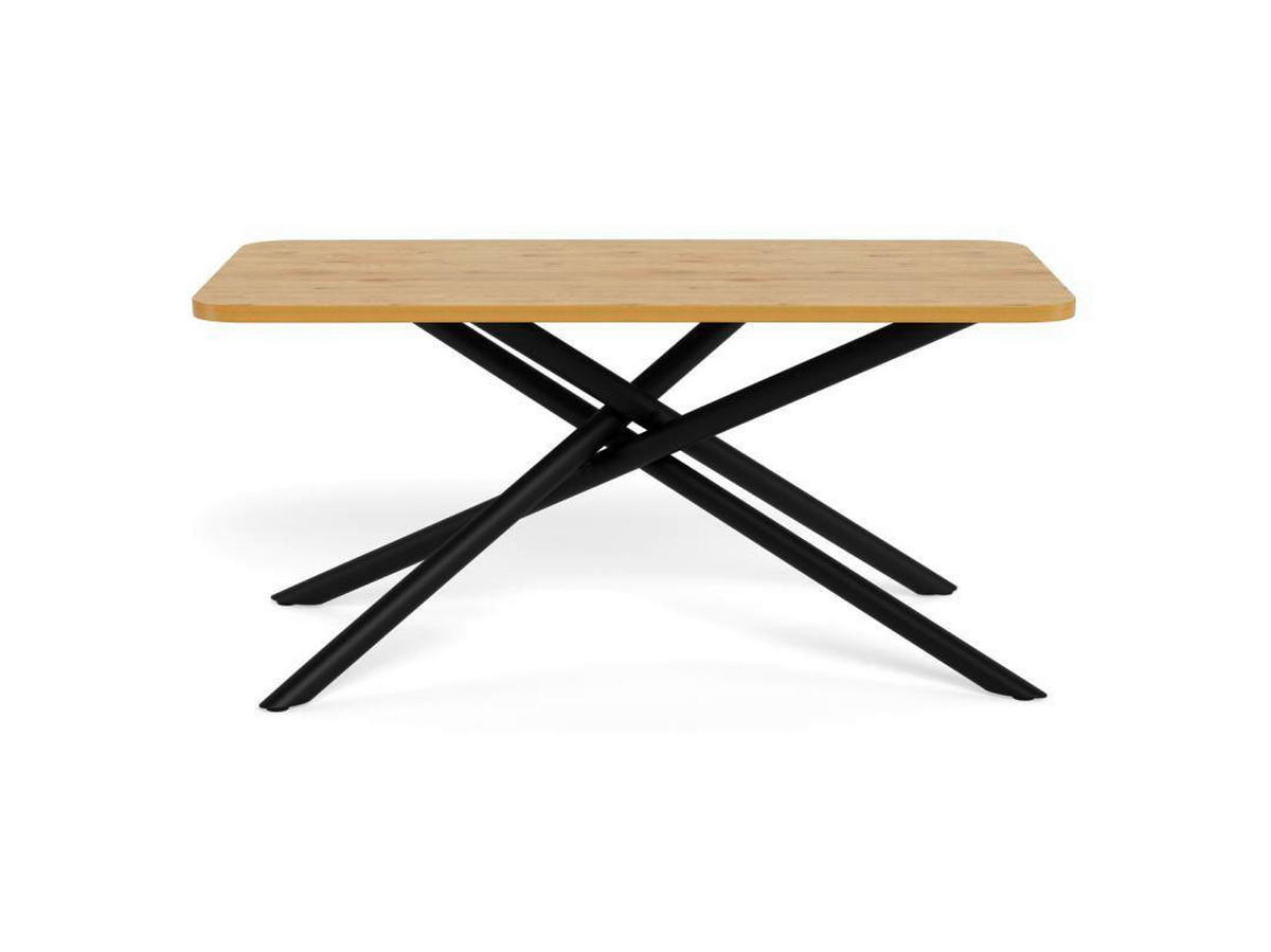 ESSTISCH Nachbildung  Metall, Holzwerkstoff rechteckig Eichefarben  - Eichefarben/Schwarz, KONVENTIONELL, Holzwerkstoff/Metall (160/75/90cm) - MID.YOU