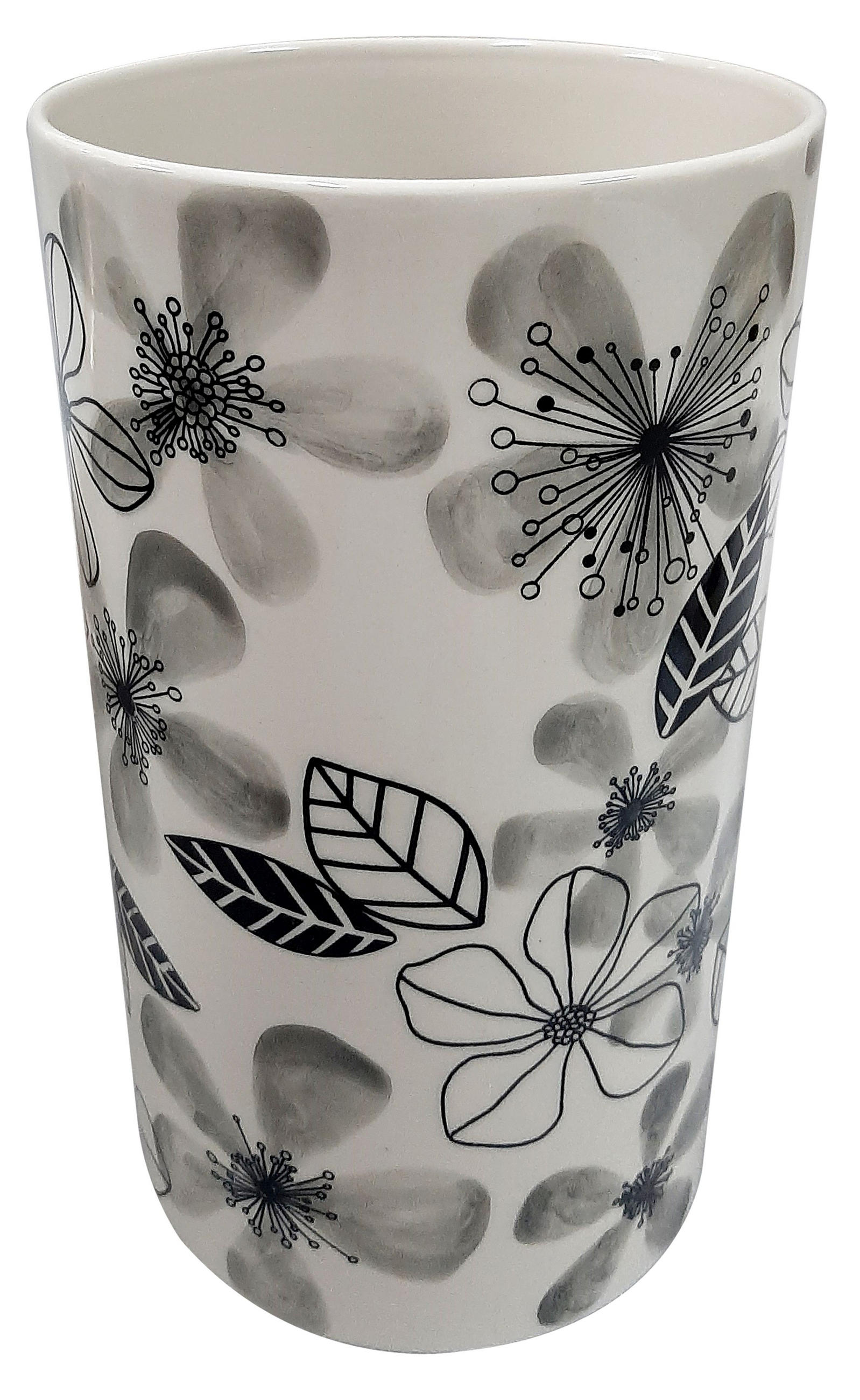 VASE 24.5 cm  - Schwarz/Weiß, KONVENTIONELL, Keramik (13/24,5cm) - Ambia Home