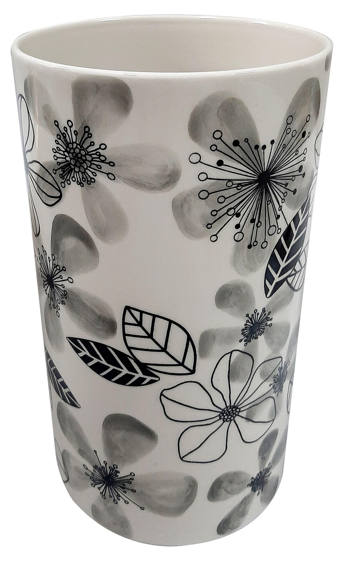VASE 24.5 cm  - Schwarz/Weiß, KONVENTIONELL, Keramik (13/24,5cm) - Ambia Home