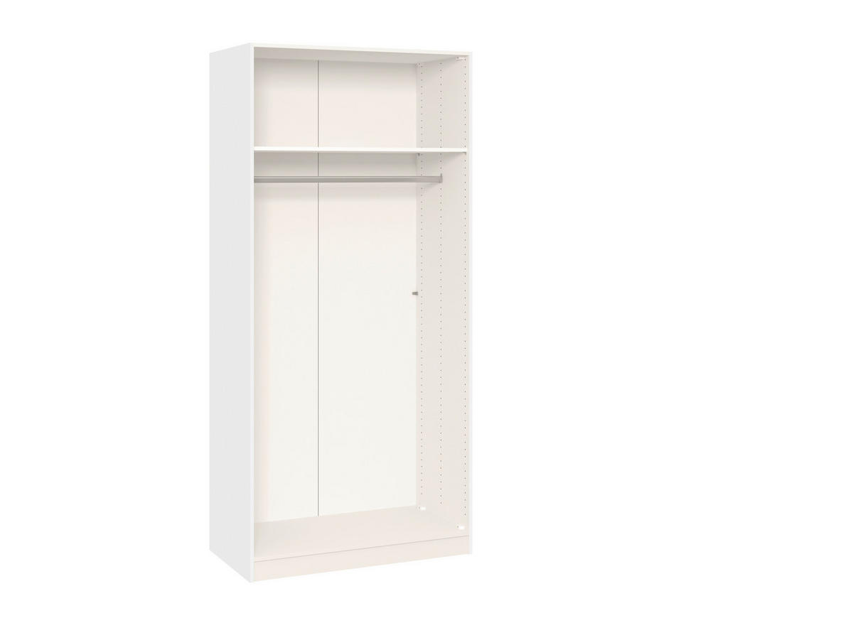 DREHTÜRENSCHRANK  in Weiß  - Chromfarben/Weiß, Design, Holzwerkstoff (102/215/59cm) - Carryhome