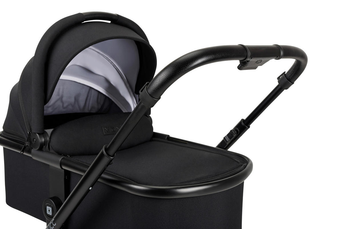 KINDERWAGENSET CLICC  - Schwarz, Basics, Textil/Metall (61/114/84cm) - Moon