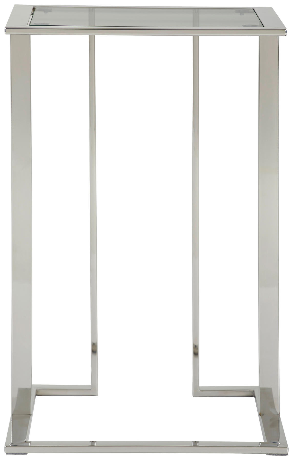 BEISTELLTISCH 40/40/60 cm Klar, Silberfarben quadratisch  - Klar/Silberfarben, Trend, Glas/Metall (40/40/60cm) - Xora