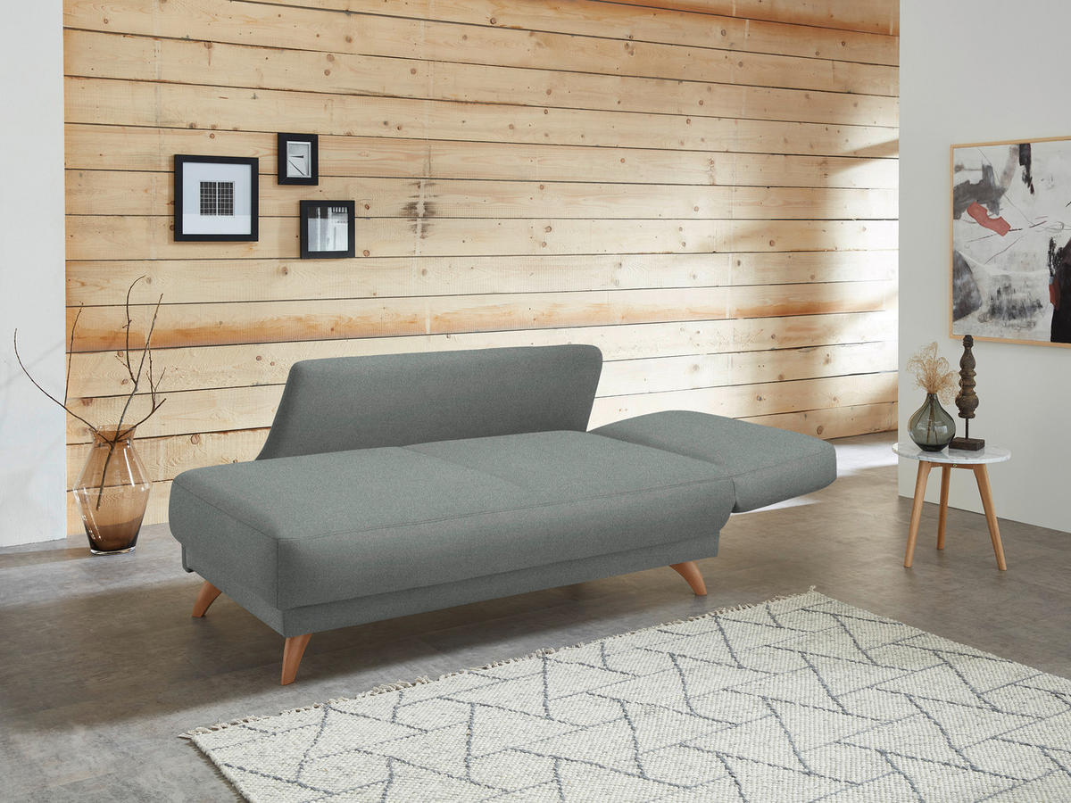 RÉCAMIERE in Flachgewebe Grau  - Grau, Design, Holz/Textil (205/87/94cm) - Bali