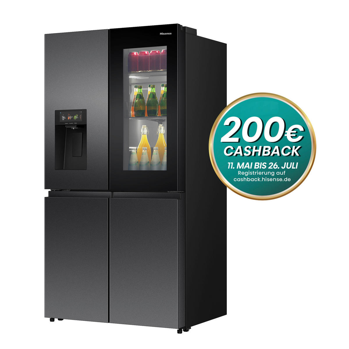 FRENCH-DOOR 91,4/179/73 cm RQ600P7SKE  - Schwarz, Trend (91,4/179/73cm) - Hisense