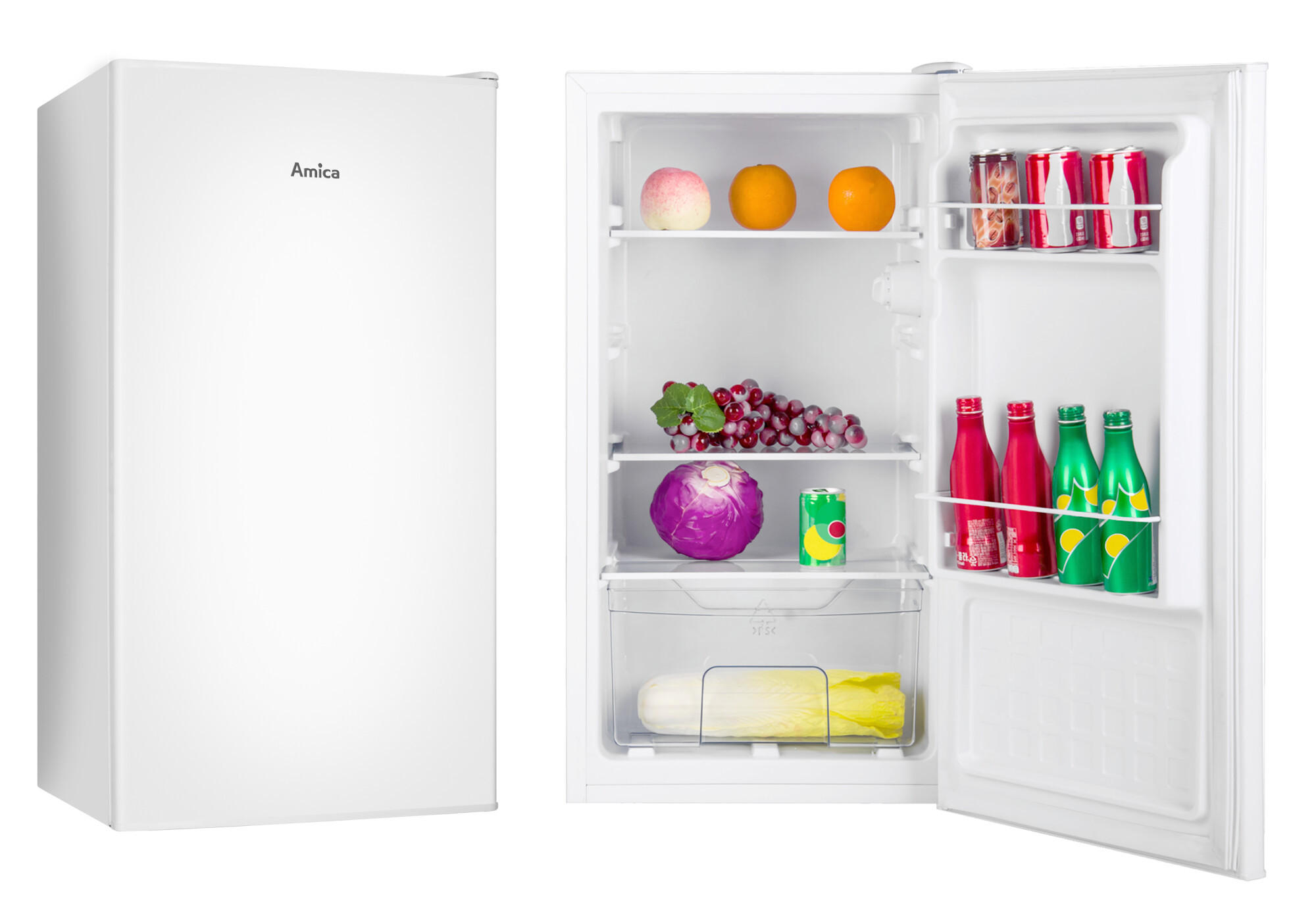KÜHLSCHRANK 45/84,5/40,5 cm VKS351116W  - Weiß, Basics, Glas/Metall (45/84,5/40,5cm) - Amica