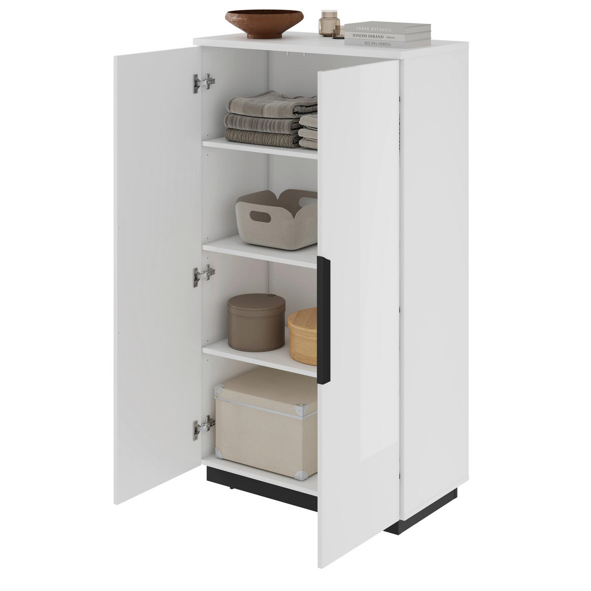HIGHBOARD Tuluza 80/145,1/40,5 cm  - Weiss Hochglanz/Weiss, Design, Holzwerkstoff/Metall (80/145,1/40,5cm) - MID.YOU