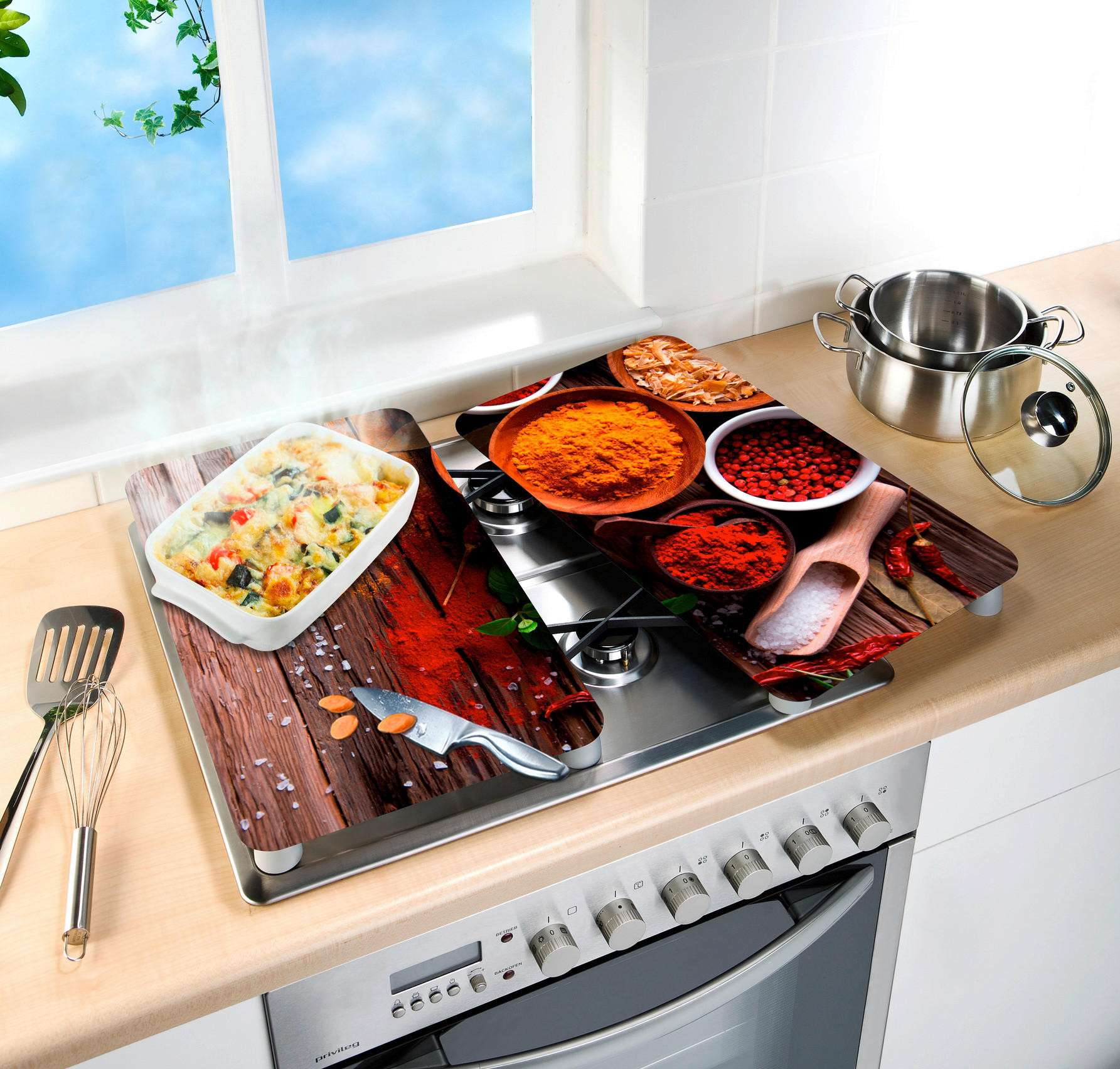 HERDABDECKPLATTE 2521467100  - Design, Glas/Kunststoff (30/1,8-4,5/52cm) - Wenko