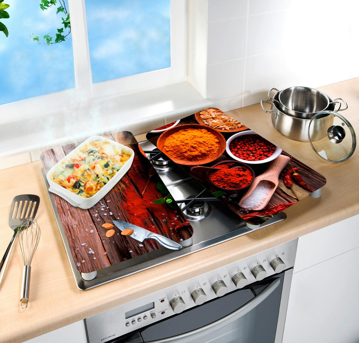 HERDABDECKPLATTE 2521467100  - Design, Glas/Kunststoff (30/1,8-4,5/52cm) - Wenko