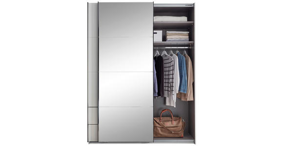 SCHWEBETÜRENSCHRANK  in Schwarz, Weiß  - Schwarz/Weiß, KONVENTIONELL, Glas/Holzwerkstoff (170/225,5/60cm) - Xora