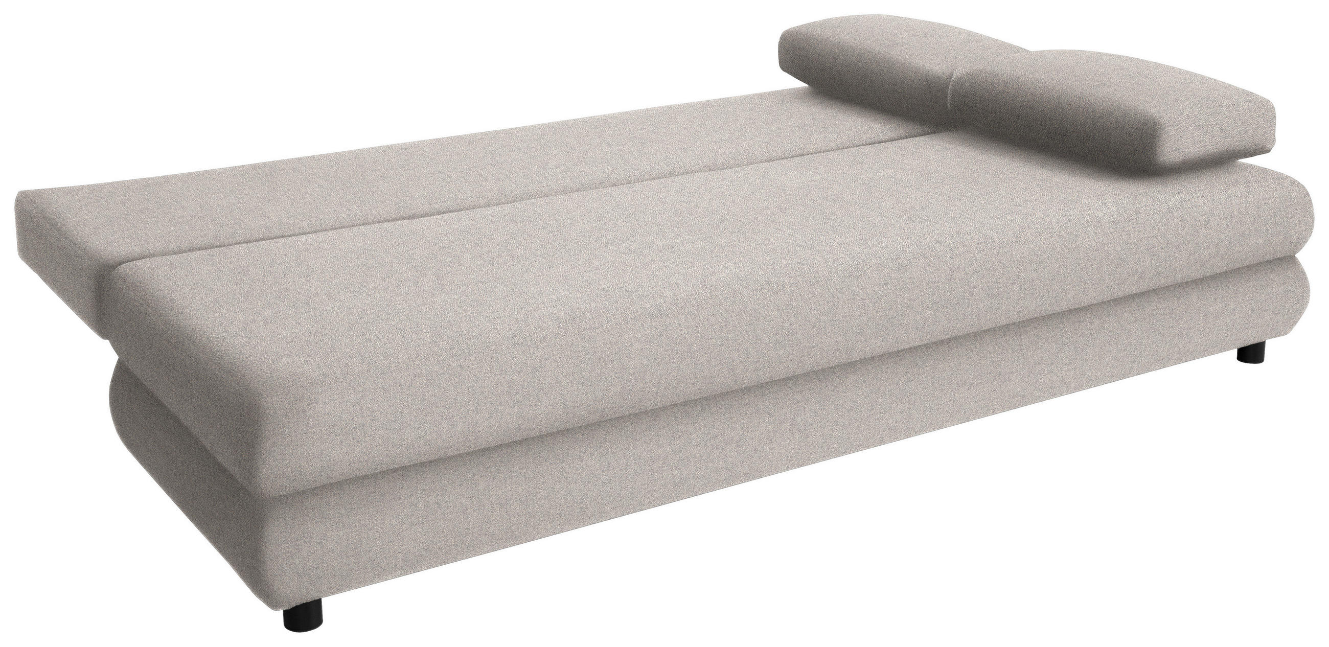 SCHLAFSOFA in Webstoff Grau  - Schwarz/Grau, Design, Kunststoff/Textil (197/77/81cm) - home24