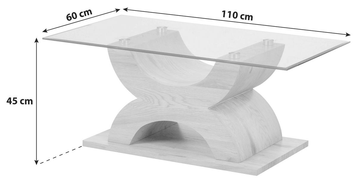 KONFERENČNÍ STOLEK, barvy dubu, kompozitní dřevo, 110/60/45 cm - barvy dubu, Konvenční, kompozitní dřevo/sklo (110/60/45cm) - MID.YOU