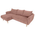 ECKSOFA Altrosa Flachgewebe  - Buchefarben/Altrosa, KONVENTIONELL, Holz/Textil (144/230cm) - Carryhome