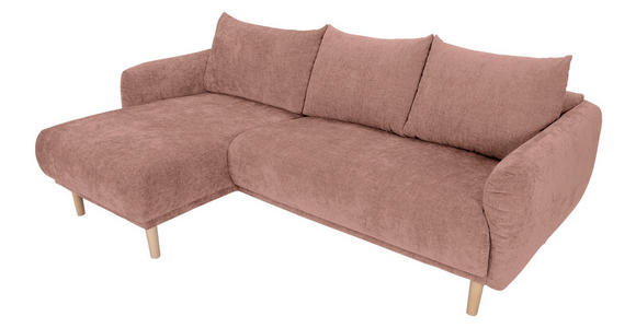 ECKSOFA Altrosa Flachgewebe  - Buchefarben/Altrosa, KONVENTIONELL, Holz/Textil (144/230cm) - Carryhome