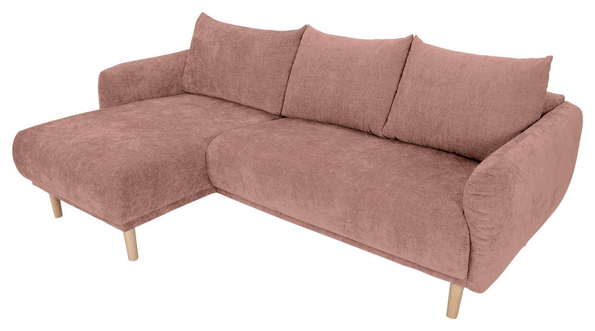 HÖRNSOFFA i flatväv gammelrosa  - bokfärgad/gammelrosa, Klassisk, trä/textil (144/230cm) - Livetastic
