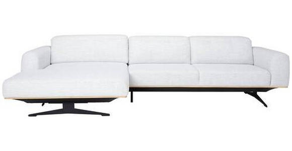 ECKSOFA Hellgrau Struktur - Eichefarben/Hellgrau, Design, Holz/Textil (163/305cm) - Novel