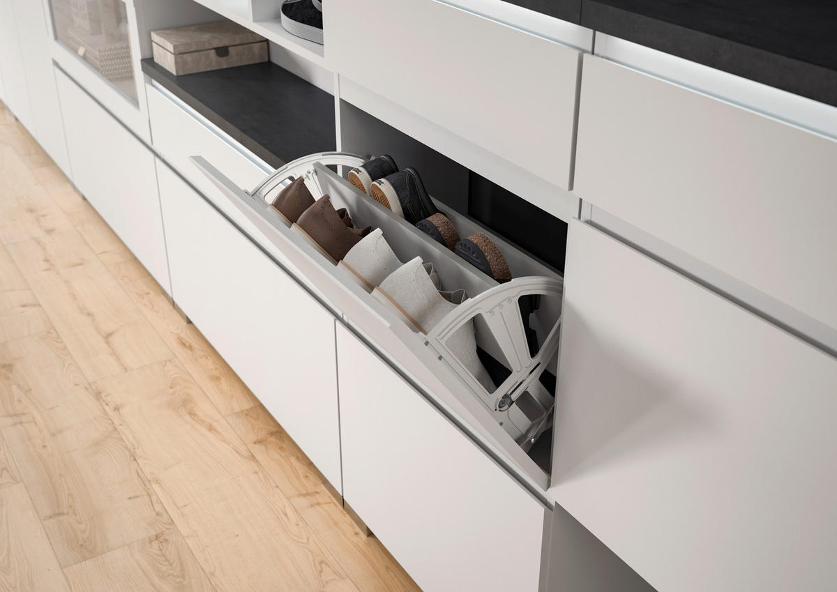 SCHUHSCHRANK  in 95/109/27 cm  - Silberfarben/Weiß, MODERN (95/109/27cm)
