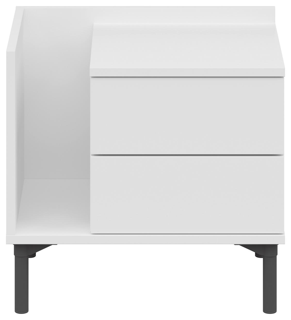 NACHTKÄSTCHEN 50/48/38 cm  in Weiß  - Graphitfarben/Weiß, Design, Holzwerkstoff/Kunststoff (50/48/38cm) - Lomoco