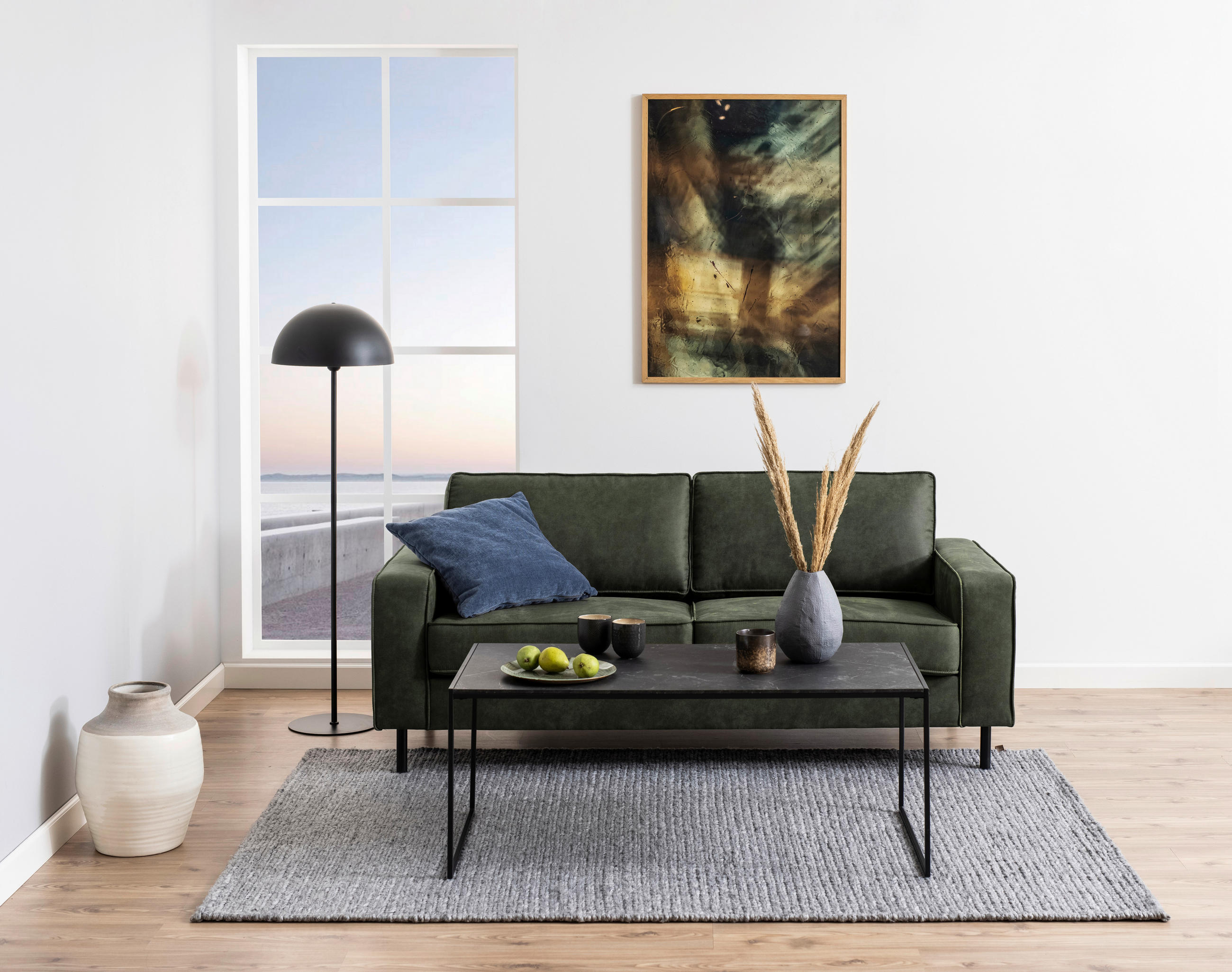 COUCHTISCH 120/60/48 cm rechteckig Schwarz  - Schwarz, KONVENTIONELL, Holzwerkstoff/Metall (120/60/48cm) - MID.YOU