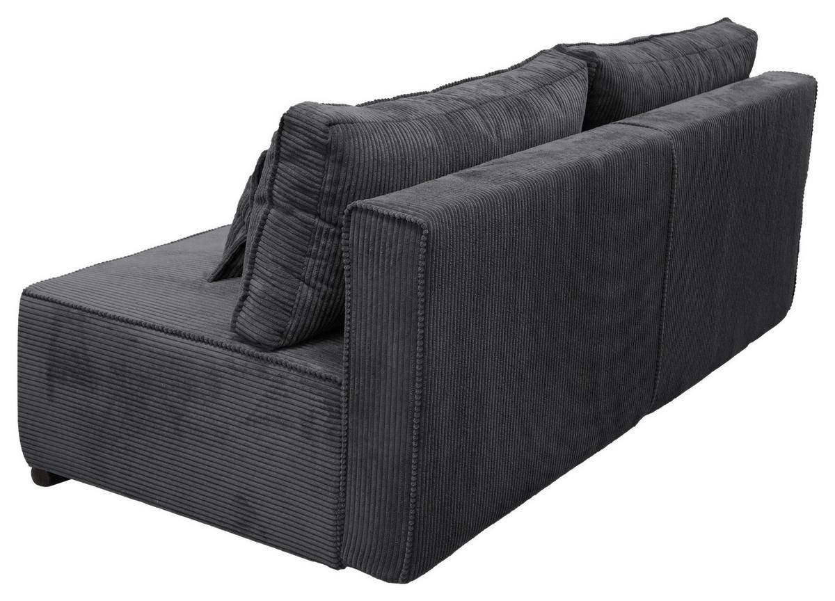 SCHLAFSOFA Struktur Dunkelgrau  - Dunkelgrau/Schwarz, Design, Kunststoff/Textil (202/90/99cm) - MID.YOU