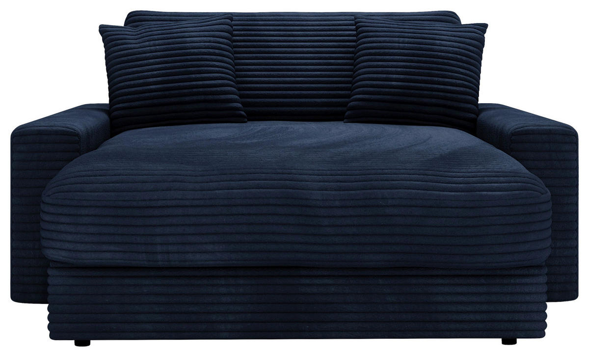 XXL-SESSEL Cord Dunkelblau    - Schwarz/Dunkelblau, MODERN, Kunststoff/Textil (160/87/190cm) - Carryhome