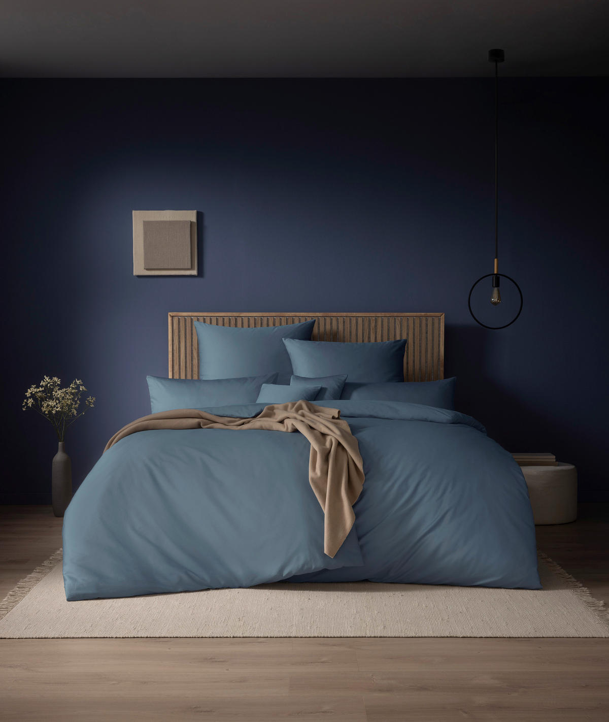 BETTWÄSCHE Atelier Makosatin 155/220 cm  - Taubenblau, Design, Textil (155/220cm) - Estella