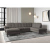 WOHNLANDSCHAFT in Flachgewebe Graphitfarben  - Schwarz/Graphitfarben, Modern, Textil/Metall (164/319/212cm) - Sit & More