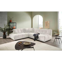 ECKSOFA ITALIA in Chenille Creme  250/284 cm  - Creme/Schwarz, MODERN, Kunststoff/Textil (250/284cm) - Livetastic