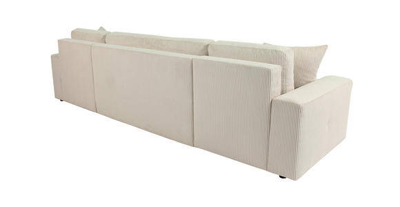 Wohnlandschaft inkl. Funktion Creme Cord  - Creme/Schwarz, KONVENTIONELL, Textil (146/317/146cm) - Xora