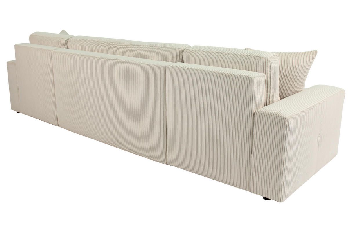 Wohnlandschaft inkl. Funktion Creme Cord  - Creme/Schwarz, KONVENTIONELL, Textil (146/317/146cm) - Xora