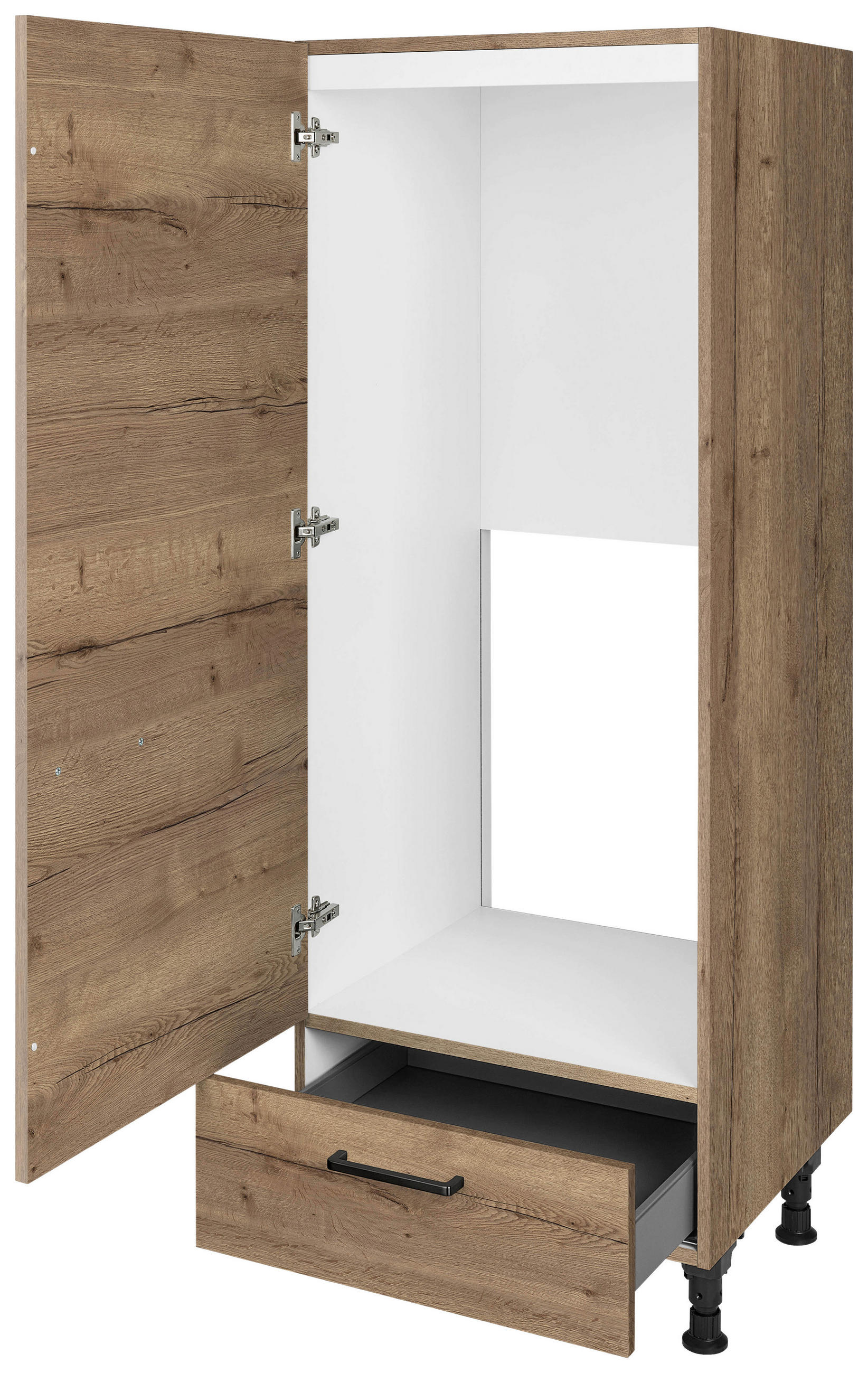 GERÄTEUMBAUSCHRANK 60/168/58 cm  in Eiche dunkel  - Eiche dunkel/Schwarz, MODERN, Holzwerkstoff/Metall (60/168/58cm) - Nobilia