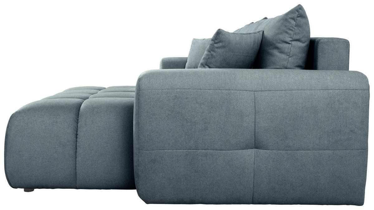 ECKSOFA in Velours Blau  - Blau/Schwarz, Konventionell, Kunststoff/Textil (298/168cm) - Carryhome