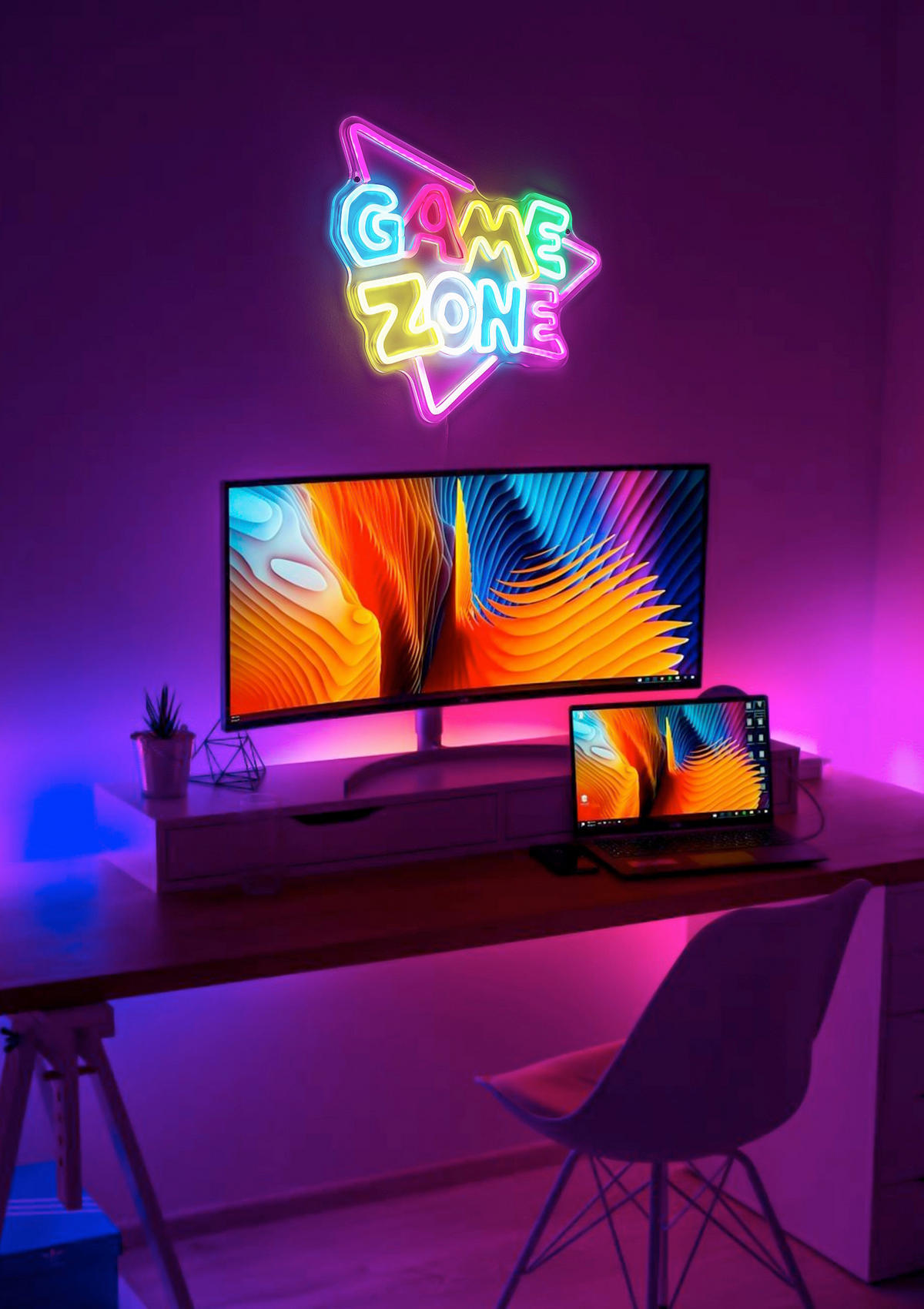 LED FALILÁMPA - áttetsző/fehér, Trend, műanyag (40/32/1,6cm) - Boxxx