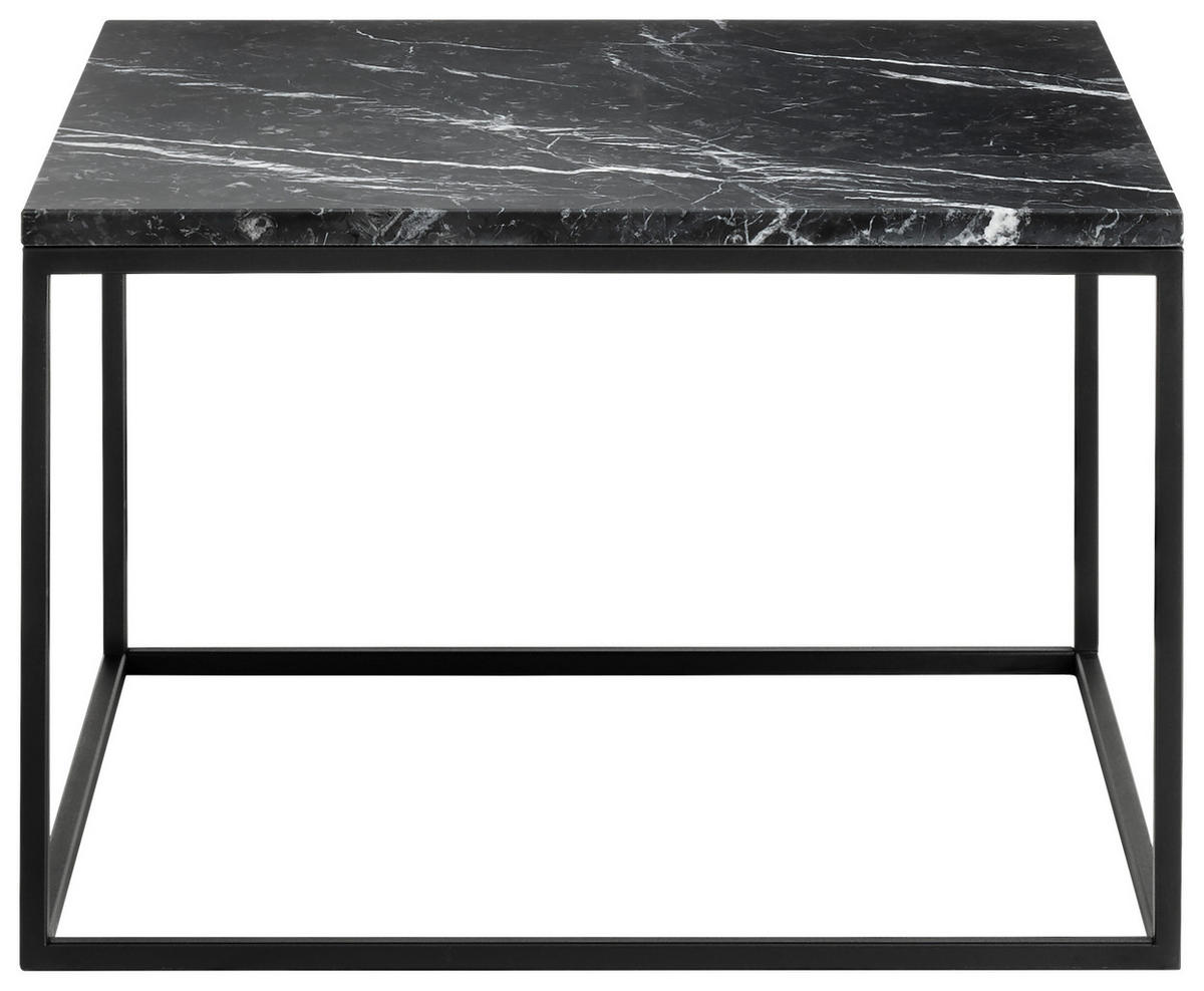 COUCHTISCH in Metall, Stein 65/65/41,5 cm  - Schwarz, Design, Stein/Metall (65/65/41,5cm) - Johann Jakob