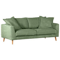 BIG SOFFA i manchester olivgrön  - olivgrön/naturfärgad, Romantik / Lanthus, trä/textil (220/69/100cm) - Livetastic