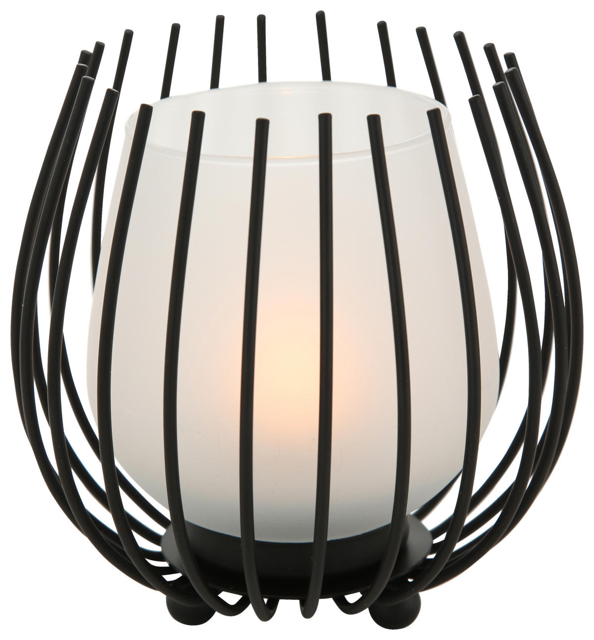 TEELICHTHALTER-SET 2-teilig  - Schwarz, Design, Glas/Metall (12/12cm) - Boltze Home