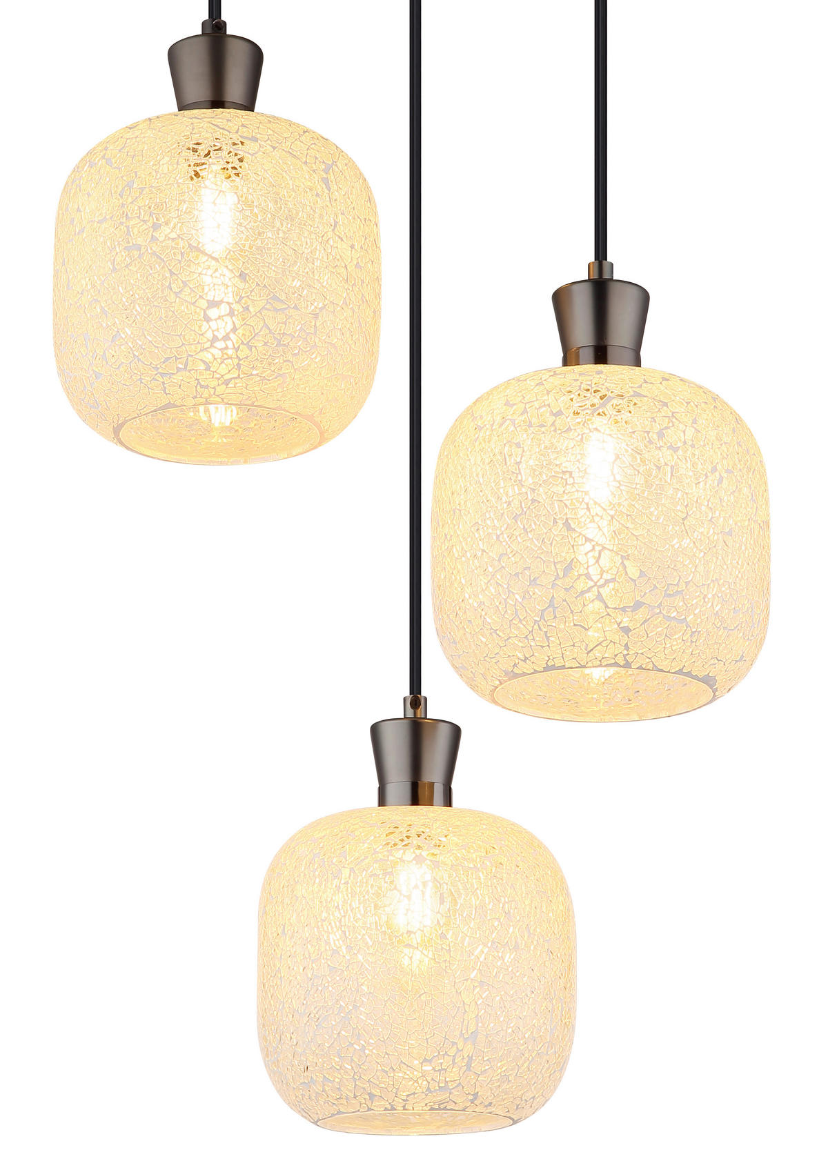 HÄNGELEUCHTE 30/120 cm  - Klar/Schwarzchrom, Design, Glas/Kunststoff (30/120cm) - Globo