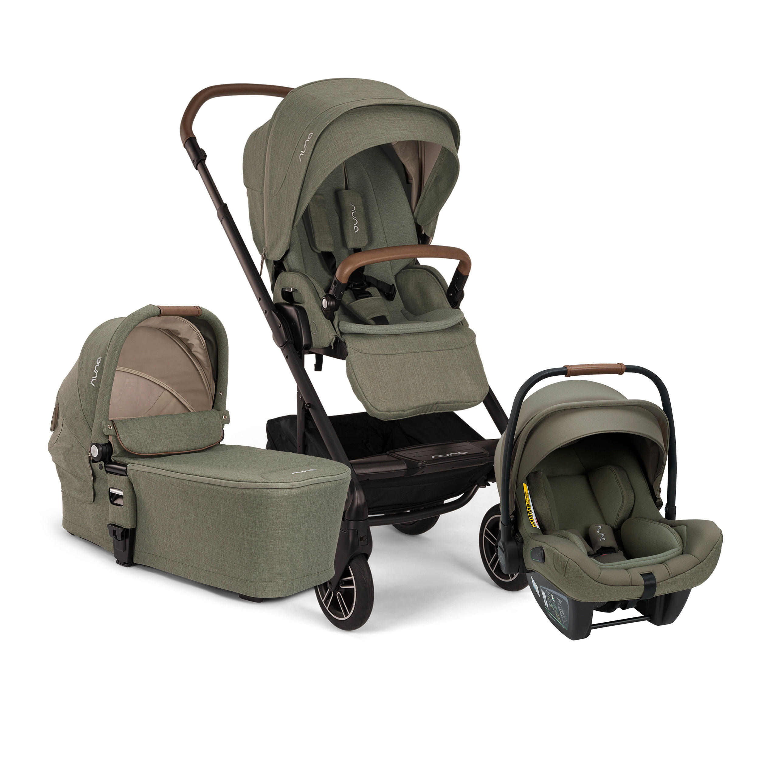 KINDERWAGENSET  MIXX NEXT  PINE  - Schwarz/Grün, Basics, Kunststoff/Textil (60/110/82cm) - Nuna