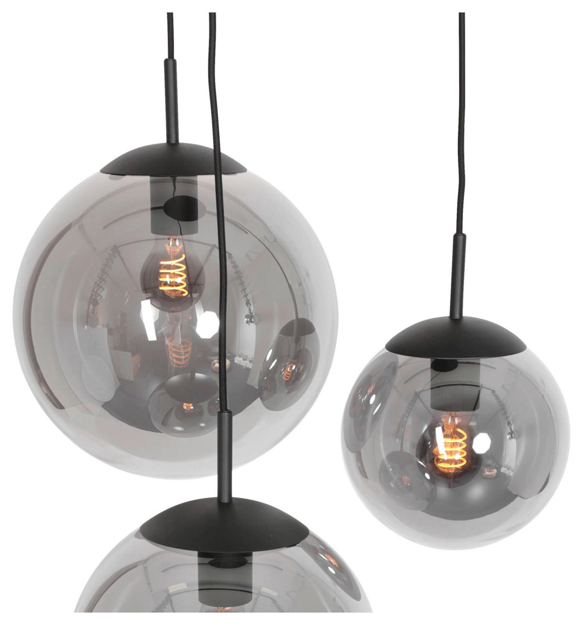 PENDELLEUCHTE  25/40-150/120 cm   - Schwarz, Trend, Glas/Metall (25/40-150/120cm)