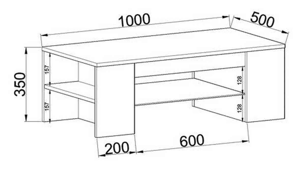 COUCHTISCH in Holzwerkstoff 100/50/35 cm  - Weiss, Modern, Holzwerkstoff (100/50/35cm) - MID.YOU