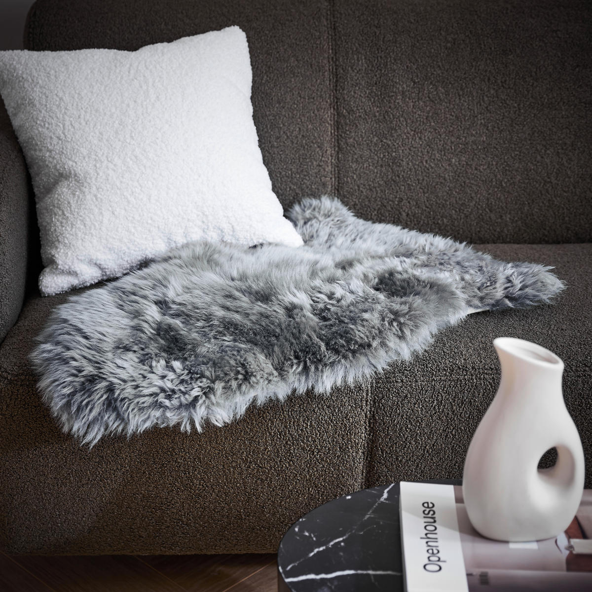 SCHAFFELL 65/45 cm Perth Grau  - Grau, Basics, Fell (65/45cm) - Linea Natura