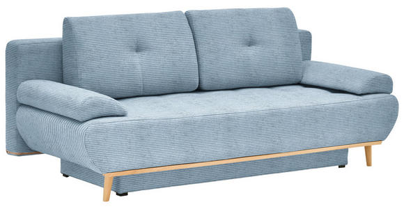 SCHLAFSOFA in Feincord Blau  - Blau/Naturfarben, MODERN, Holz/Textil (200/71/95cm) - Novel