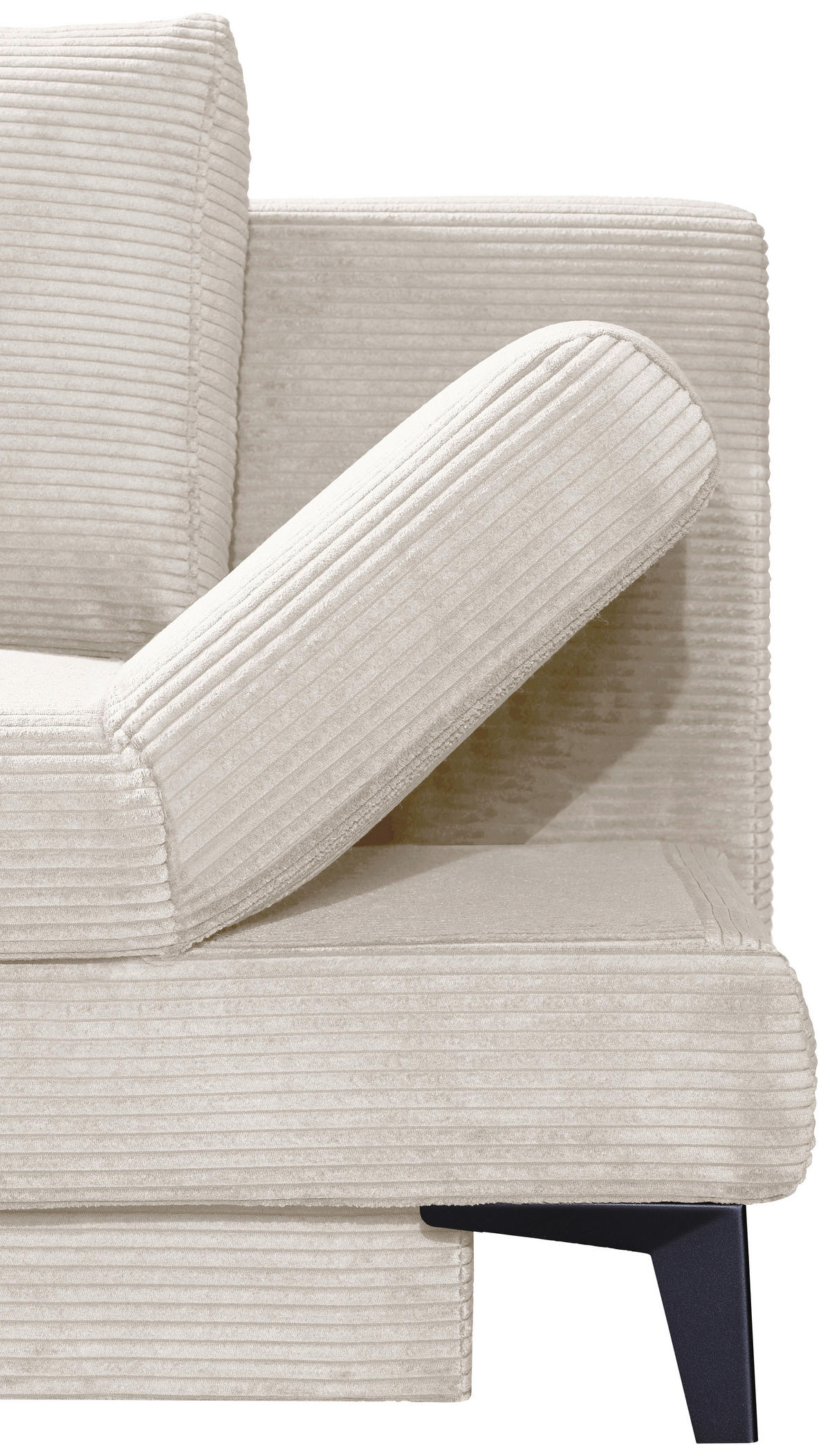 SCHLAFSOFA Cord Beige  inkl. Bettkasten, Schlaffunktion, Armteilverstellung  - Beige/Schwarz, Design, Textil/Metall (200/85/90cm) - Novel