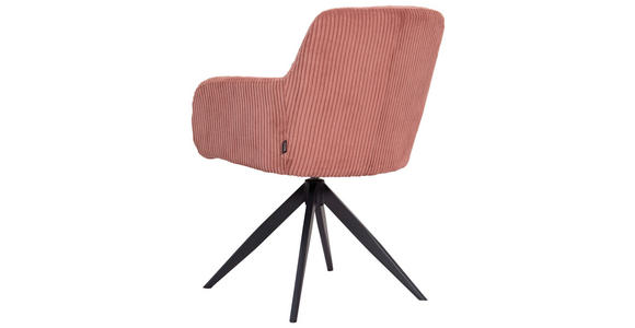 ARMLEHNSTUHL in Eisen Cord - Schwarz/Rosa, Design, Textil/Metall (60,5/82,5/62,5cm) - Novel