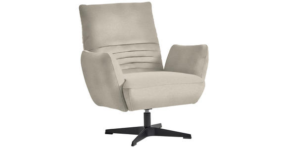 SESSEL in Teddystoff Creme  - Creme/Schwarz, Design, Textil/Metall (60/94/86cm) - Dieter Knoll